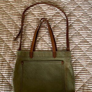 Madewell canvas transport tote bag, olive green